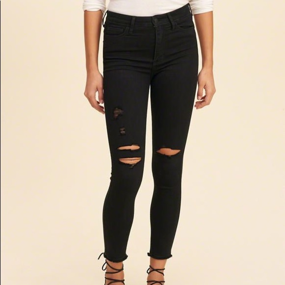 Black Hollister High Rise Jean Leggings